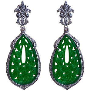 Máxi Brinco Majestade de Prata 925 e Resina Verde