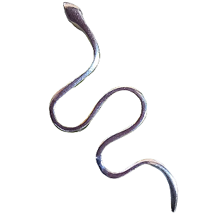 Pingente de Prata 925 Cobra Serpente Lisa 5 cm