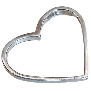 Pingente de Prata 925 Coração Liso 2,6 x 3 cm