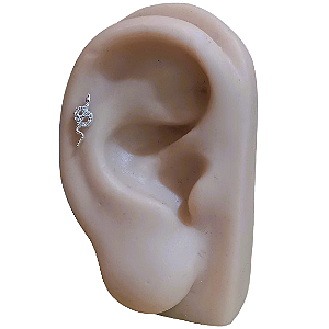 Piercing Cobra Serpente de Prata 925 Cravejada Pino Aço Cirúrgico