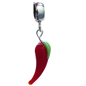 Pingente Berloque Pimenta Pimentinha Resina E Prata 925