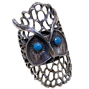 Anel Coruja de Prata 925 No.18