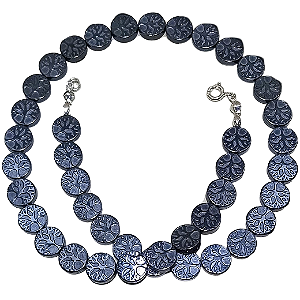 Colar Choker Árvore da Vida de Pedra Hematita e Prata 925