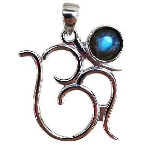 Pingente ON de Prata 925 e Pedra Natural Labradorita