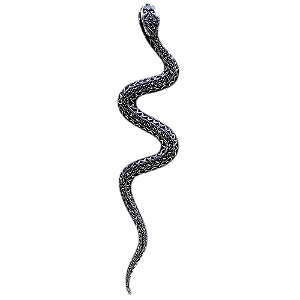 Pingente Cobra Serpente de Prata 925 e Marcassitas 12,2 cm