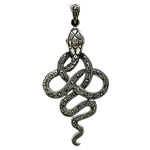 Pingente Cobra Serpente Entrelaçada de Prata 925
