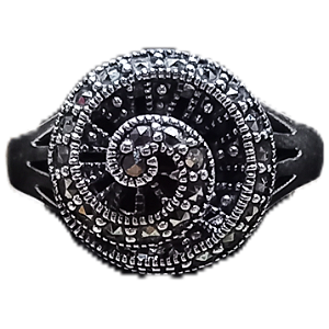 Anel de Prata 925 com Marcassitas Espiral No.20