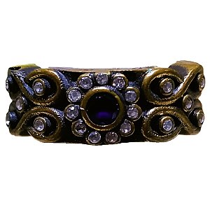 Anel Turco Prata 925 e Bronze Infinito Azul e Cristal No.21