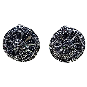 Brinco Caracol de Prata 925 com Marcassitas