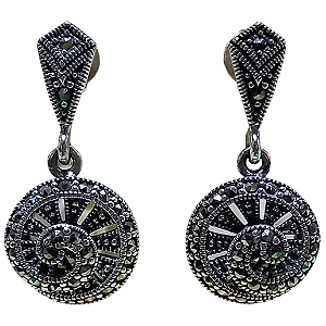 Brinco Caracol de Prata 925 com Marcassitas Lg