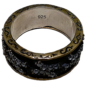 Anel Aliança Turca de Prata 925 e Bronze No. 20