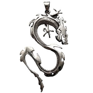 Pingente Dragão de Prata 925 6 cm