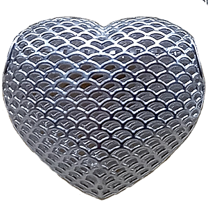 Pingente Coração de Prata 925 Renda Italiana