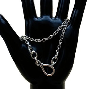 Colar de Prata 925 em Elos e Fecho Anzol