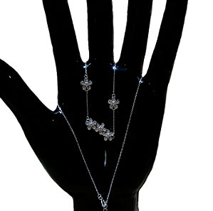 Corrente de Prata 925 Cartier Flowers 5 Flores