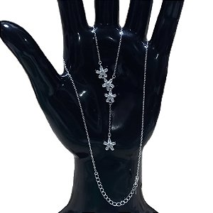 Corrente de Prata 925 Cartier Flowers 4 Flores