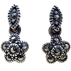 Brinco Florzinha de Prata 925 e Marcassitas