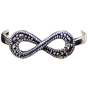 Anel de Prata 925 Infinito com Marcassitas No. 14/15