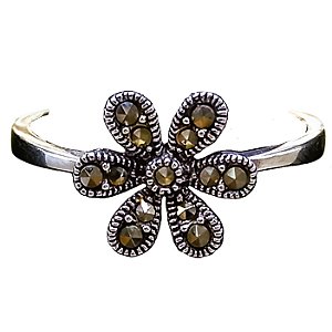 Anel Florzinha de Prata 925 e Marcassitas No. 21