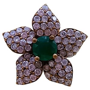 Anel Turco Flor de Prata 925 e Bronze 8,8g