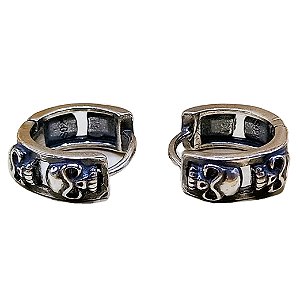 Brinco de Prata 925 Argola Caveira