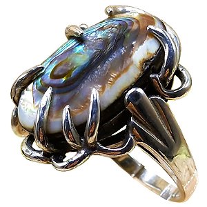Máxi Anel Garras de Prata 925 e Abalone 10,5g