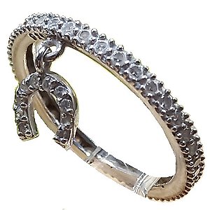 Anel de Prata 925 Sorte Cravejado de Zircônias Cristal