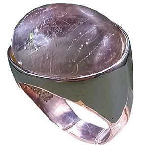 Anel de Prata 925 Pedra Quartzo Cristal Rutilado