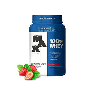 100% Whey POTE 900g MORANGO - Max Titanium