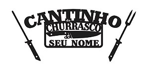 Kit Placa Cantinho Do Churrasco Personalizada Grande 1,25 Metro.