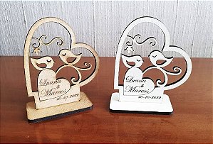 Decoração De Mesa Casamento/ Bodas Personalizada Mdf Crú