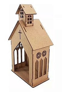 Oratório Capela Igreja Mdf Crú Decoração Provençal 30 Cm