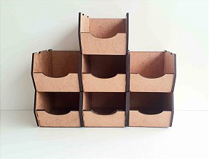 Porta Parafusos Pequeno 9 Caixas Organizador Oficina Mdf