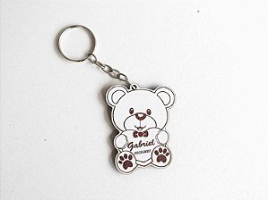 Kit 50 Chaveiros Chá de Bebê Ursinho Charmoso Personalizado.