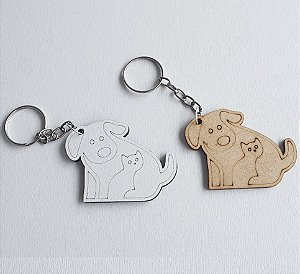 Chaveiro Pet Shop Cão  Mdf Branco ou Natural