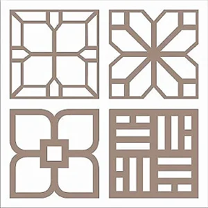 Kit Placas Painel Elemento Vazado Cobogó Mdf Crú 20cm.