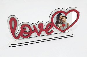 Porta Retrato Love Amor Foto Mdf Branco