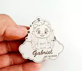 Chaveiros Chá de Bebê Mdf Branco Anjinho / Anjinha.