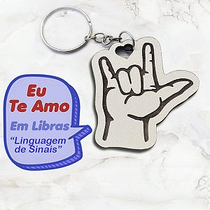 Chaveiros Mdf Te Amo em Libras P/ Igreja Evento Lembrança