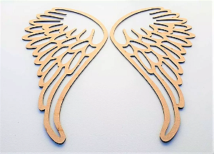 Par Asas Anjo Vazada Batizado Aplique Em Mdf 3mm Parede