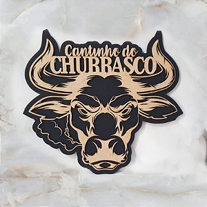 Quadro Cantinho do Churrasco Touro, Boi Gourmet Cozinha Mdf