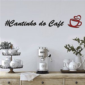 Kit Quadros Placas Letreiro Em Mdf Decoração Cantinho Do Café com Aplique Xicara.