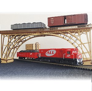 Ponte Metálica em Arco para Maquetes Dioramas e Ferromodelismo - Escala Ho 1:87 / mdf p/ Pintura