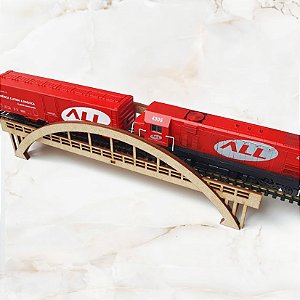 Ponte em Arco para Maquetes Dioramas e Ferromodelismo Trem- Escala Ho 1:87 / mdf p/ Pintura