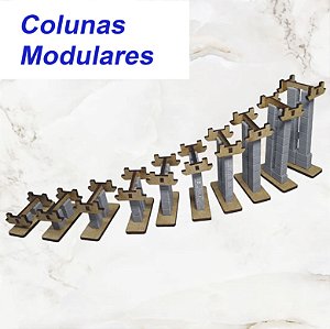 Colunas para Rampa Modular Ferreomodelismo Trem Escala HO 1/87 para Maquetes Dioramas
