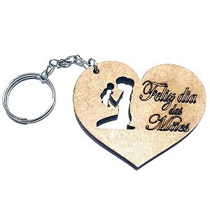 Chaveiro Lembrancinha Feliz Dia das Mães  Coração com Bebê Presente Mdf