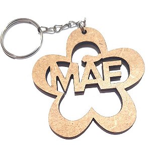 Chaveiro Lembrancinha Flor Amorosa Mãe Vazado Presente Mdf