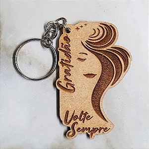 Chaveiros Manicure, Salão de Beleza Mdf Corte Laser Gratidão Volte Sempre