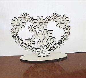 Kit Lembrancinha Dia das Mães Coração Florido Presente Mdf Crú