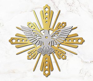 Quadro Placa Decoração Divino Espirito Santo MDF Religião Igreja 34cm.